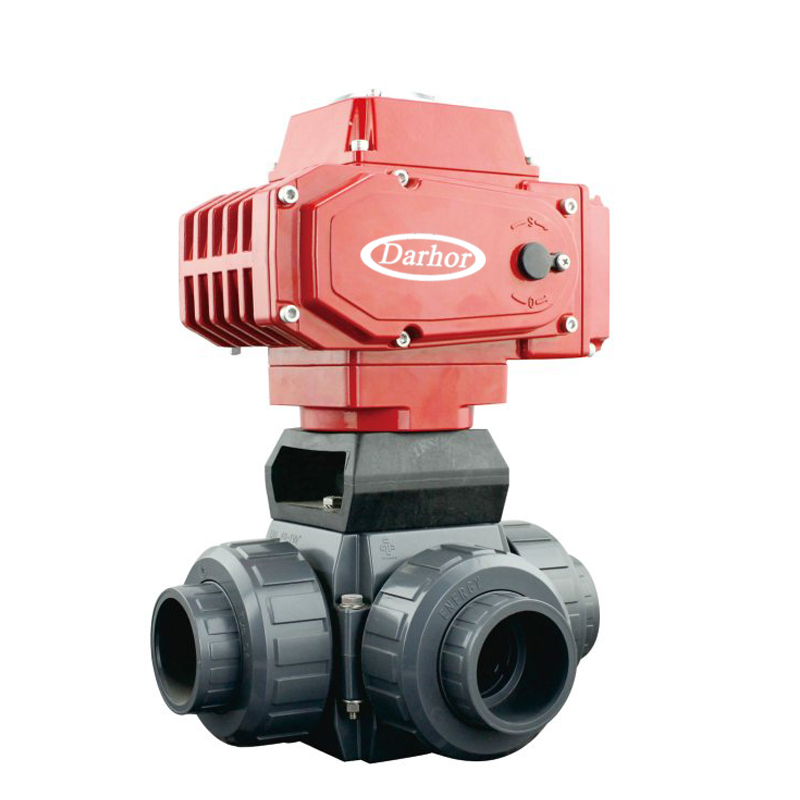 Motorized 3 way UPVC Plastic Ball Valve